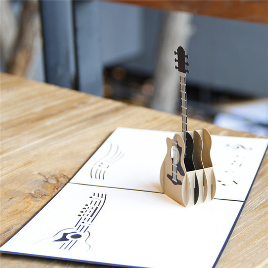 Tarjeta de Cumpleaños 3D Guitarra Tallada a Mano - Regalo Creativo Artesanal - Image 8