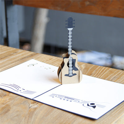 Tarjeta de Cumpleaños 3D Guitarra Tallada a Mano - Regalo Creativo Artesanal - Image 9