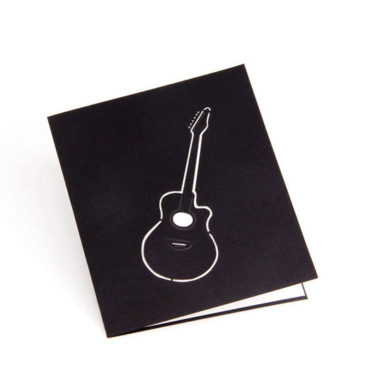 Tarjeta de Cumpleaños 3D Guitarra Tallada a Mano - Regalo Creativo Artesanal - Image 2