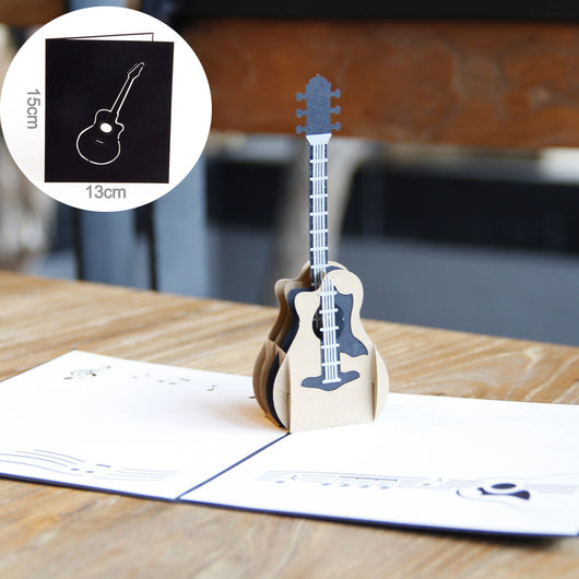 Tarjeta de Cumpleaños 3D Guitarra Tallada a Mano - Regalo Creativo Artesanal - Image 4