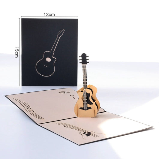 Tarjeta de Cumpleaños 3D Guitarra Tallada a Mano - Regalo Creativo Artesanal - Image 6