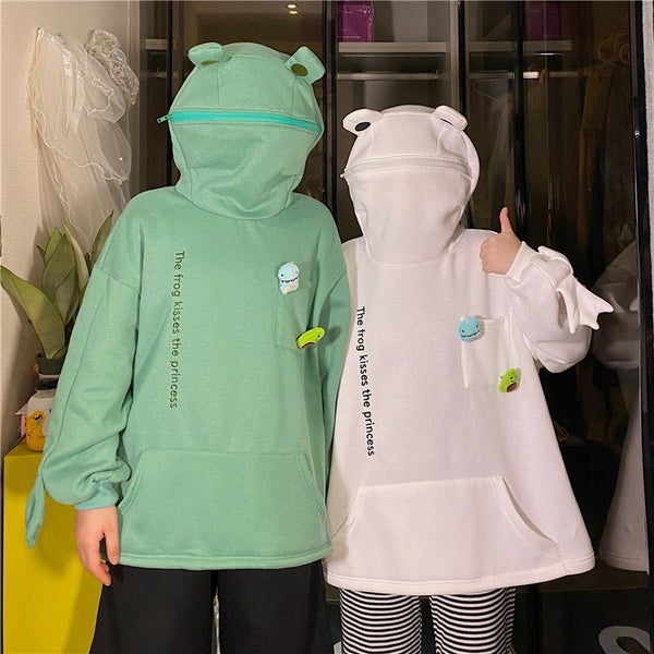 Suéter Pullover de Pareja Diseño Rana para Mujer