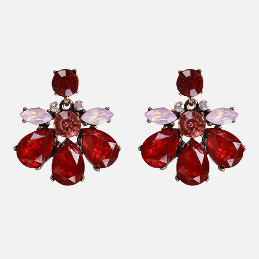 Aretes Colgantes Rojo Retro Diseño Atrevido Personalidad y Elegancia