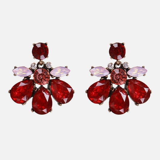 Aretes Colgantes Rojo Retro Diseño Atrevido Personalidad y Elegancia
