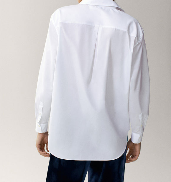 Camisa Versátil de Color Liso - Primavera y Otoño