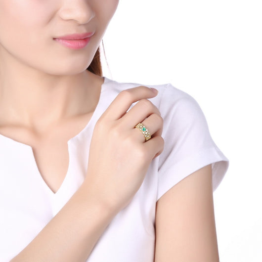 Anillo Esmeralda Verde Plata Joyería Japonesa - Image 5