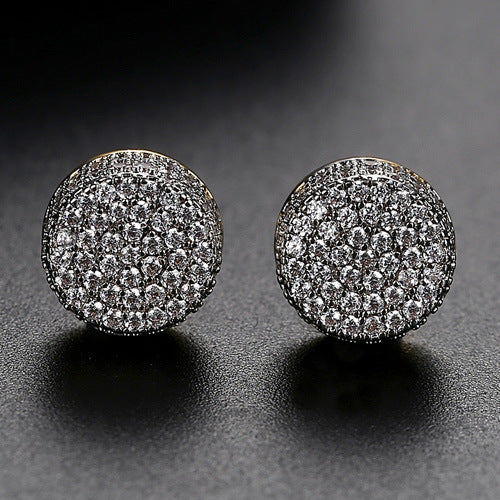 Aretes para Hombre JINSE con Zirconia Cúbica de 9mm - Estilo Hip Hop - Image 2