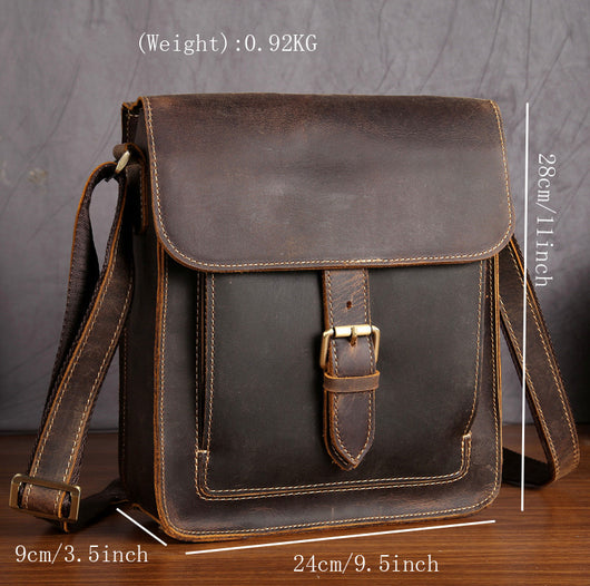Bolsa Bandolera de Cuero Mad Horse Retro - Estilo Vintage para Hombre - Image 6