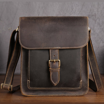 Bolsa Bandolera de Cuero Mad Horse Retro - Estilo Vintage para Hombre - Image 7