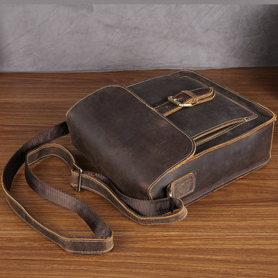 Bolsa Bandolera de Cuero Mad Horse Retro - Estilo Vintage para Hombre - Image 8