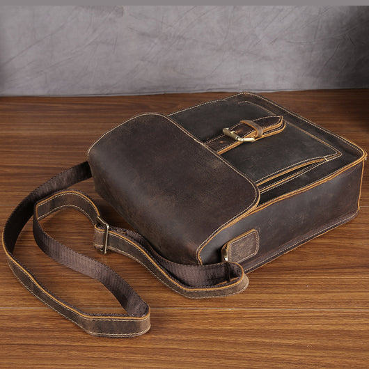 Bolsa Bandolera de Cuero Mad Horse Retro - Estilo Vintage para Hombre - Image 8