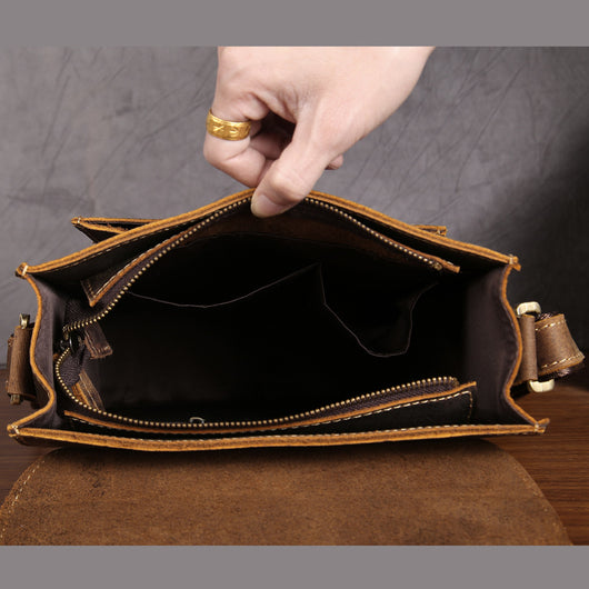 Bolsa Bandolera de Cuero Mad Horse Retro - Estilo Vintage para Hombre - Image 12