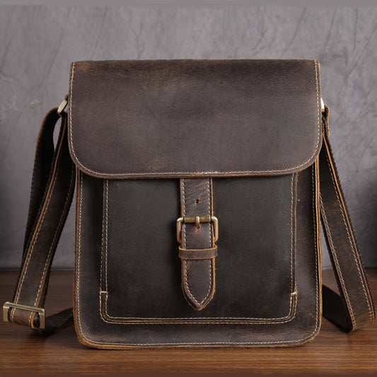 Bolsa Bandolera de Cuero Mad Horse Retro - Estilo Vintage para Hombre