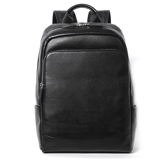 Mochila de Cuero Genuino Gran Capacidad para Hombre
