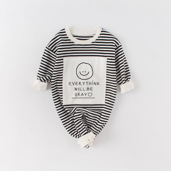 Pijama Mameluco Primavera Bebé con Cara Sonriente Manga Larga - Image 2