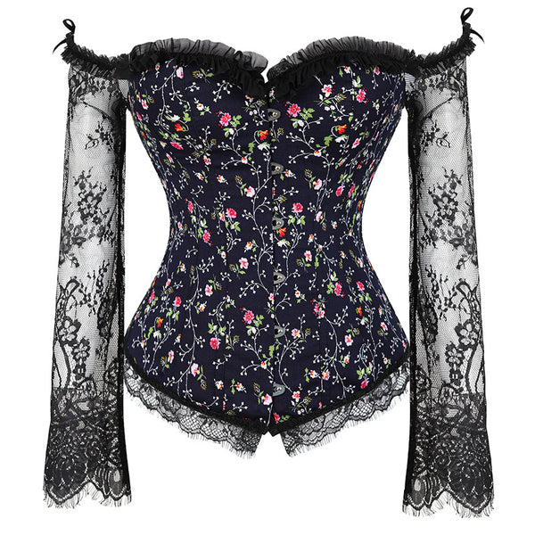Corset Bustier Elegante con Mangas Largas - Estilo Steampunk y Gothic