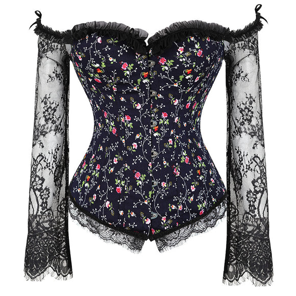 Corset Bustier Elegante con Mangas Largas - Estilo Steampunk y Gothic