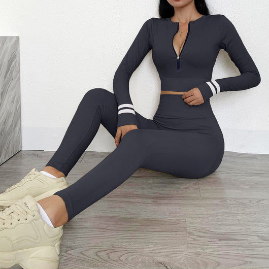 Conjunto Deportivo Yoga Manga Larga con Leggings Ajustados - Image 10