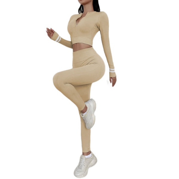 Conjunto Deportivo Yoga Manga Larga con Leggings Ajustados
