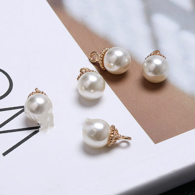 Diadema Coreana con Colgante de Perla Brillante y Aretes Coordinados