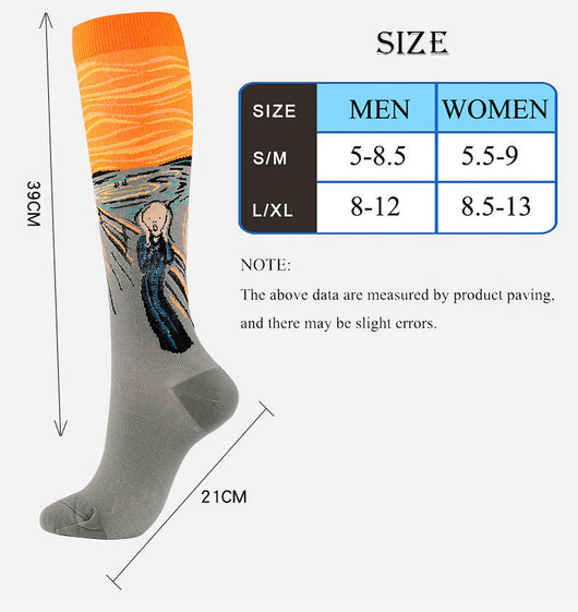 Calcetines de Compresión para Correr con Diseño de Obras Maestras - Image 12