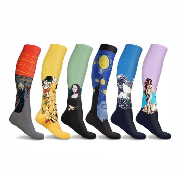Calcetines de Compresión para Correr con Diseño de Obras Maestras