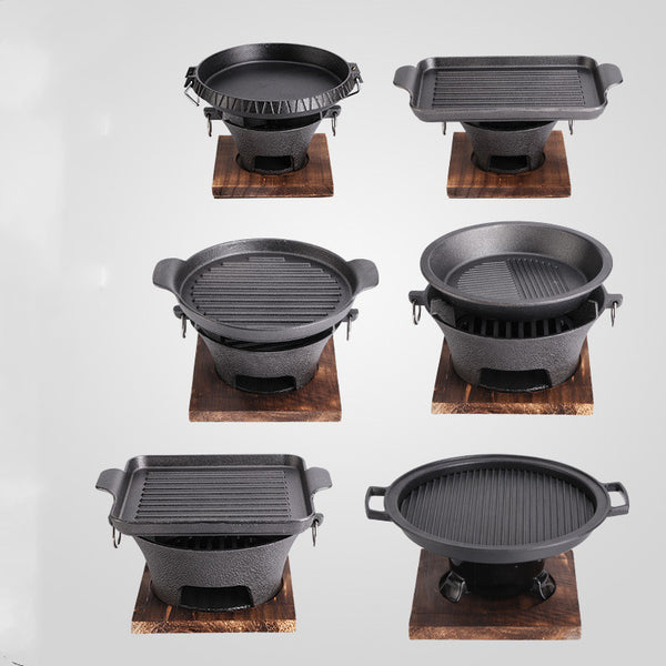 Plancha Parrilla Antiadherente Tradicional con Carbón para Té y Asados