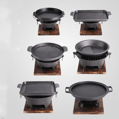 Plancha Parrilla Antiadherente Tradicional con Carbón para Té y Asados