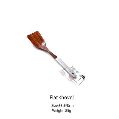 Set de Utensilios de Cocina en Madera de Teca Sólida con Mango Largo Antiadherente - Image 17