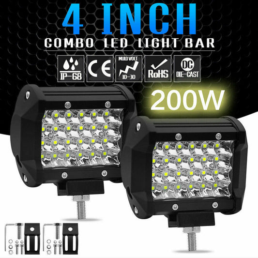 Faro de Trabajo LED 200W con Barra de Luz para Techo y Viajes