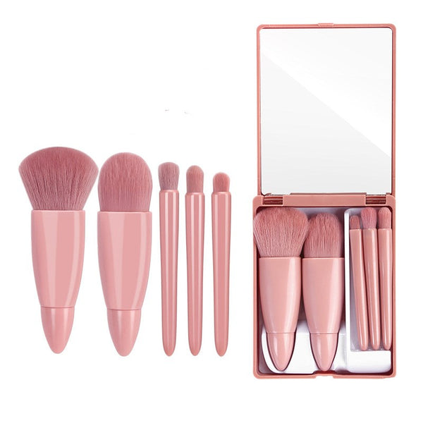 Set de 5 Brochas de Maquillaje Profesional - Base, Sombras y Difuminado - Image 3
