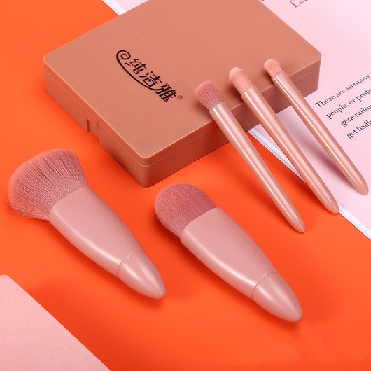 Set de 5 Brochas de Maquillaje Profesional - Base, Sombras y Difuminado - Image 4