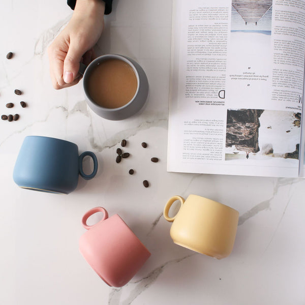 Taza de Cerámica Macaron para Pareja - Diseño Romántico para Café y Té