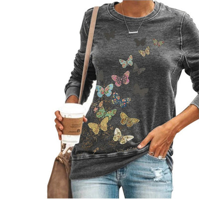 Camiseta Manga Larga Cuello Redondo Estampada para Mujer - Image 6