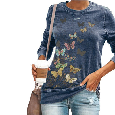 Camiseta Manga Larga Cuello Redondo Estampada para Mujer - Image 8