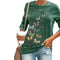 Camiseta Manga Larga Cuello Redondo Estampada para Mujer