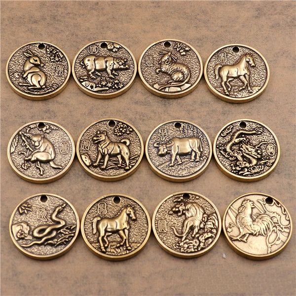 Llavero Retro Zodiacal con Dije de Metal