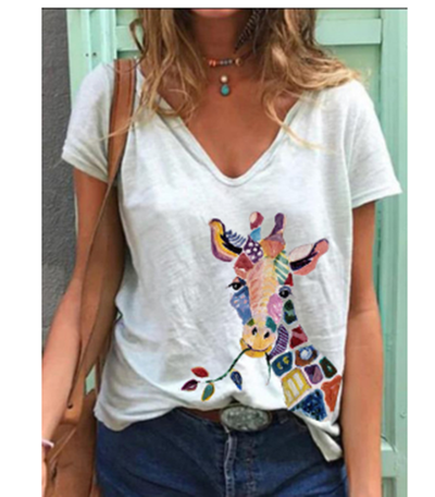 Playera Clásica de Cuello V con Estampado de Color Sólido - Image 3