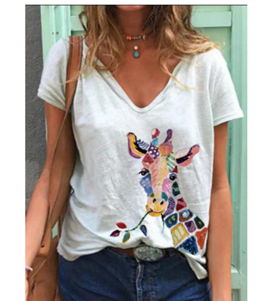 Playera Clásica de Cuello V con Estampado de Color Sólido - Image 3