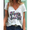 Playera Clásica de Cuello V con Estampado de Color Sólido