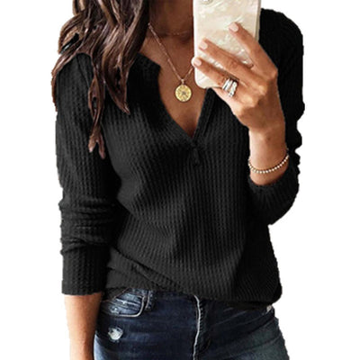 Blusa Manga Larga Escote en V para Mujer - Image 9