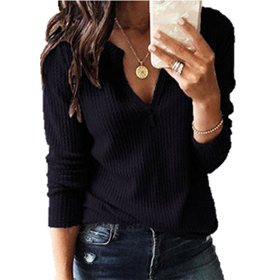 Blusa Manga Larga Escote en V para Mujer - Image 5