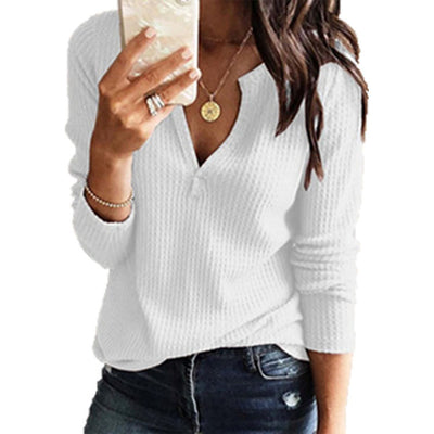 Blusa Manga Larga Escote en V para Mujer - Image 2