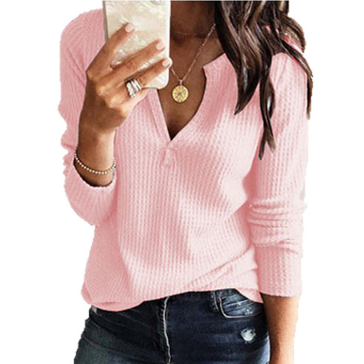 Blusa Manga Larga Escote en V para Mujer - Image 3