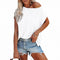 Blusa Hombro Descubierto Cuello Redondo con Bolsillos