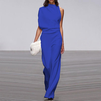 Jumpsuit Monocolor con Cuello de Pile a un Hombro - Image 15