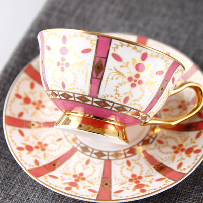 Juego de Tazas de Té Lujo Europeo Porcelana Hueso Borde Dorado Estilo Inglés - Image 19