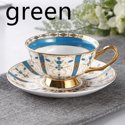 Juego de Tazas de Té Lujo Europeo Porcelana Hueso Borde Dorado Estilo Inglés - Image 13