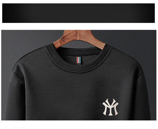 Suéter Cuello Redondo Hombre Estilo Coreano Slim Fit Estampado Versátil - Image 11
