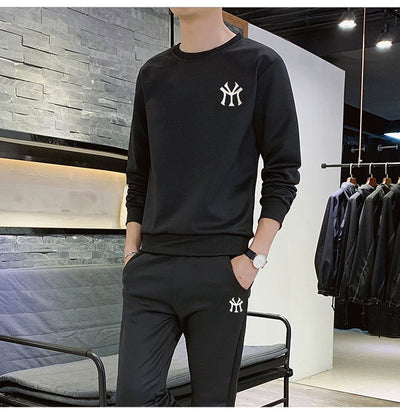 Suéter Cuello Redondo Hombre Estilo Coreano Slim Fit Estampado Versátil - Image 5